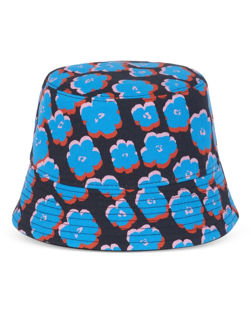 Lanvin Fischerhut mit Blumenprint - Schwarz Schwarz