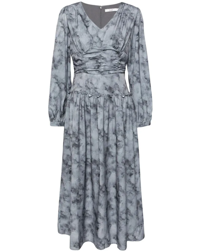 b+ab Maxikleid mit Marmormuster - Grau Grau