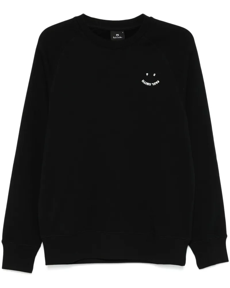 Paul Smith Sweatshirt mit Happy-Stickerei - Schwarz Schwarz