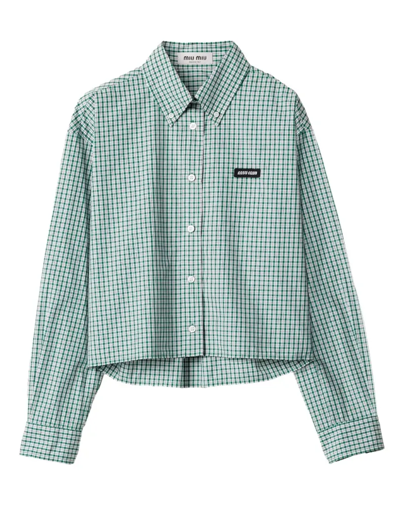 Miu Miu Cropped-Hemd mit Vichy-Karo - Grün Grün