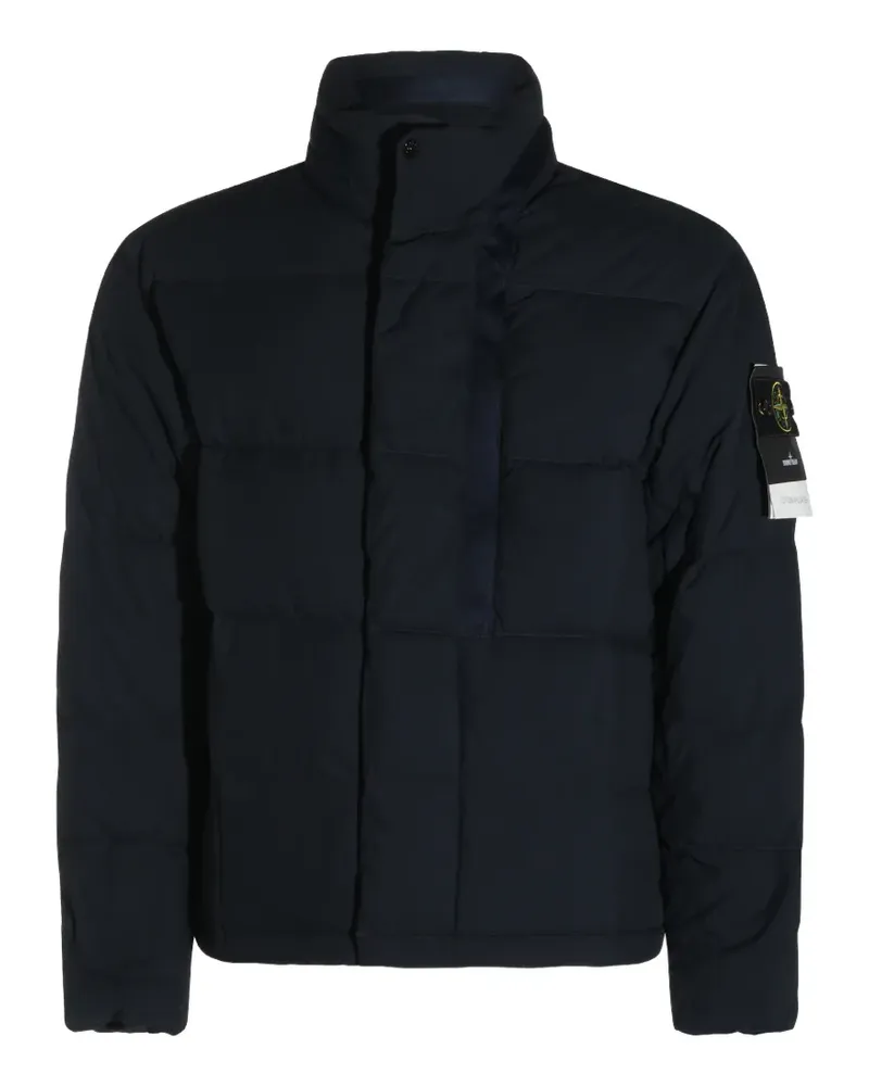 Stone Island Gesteppte Jacke mit Logo-Patch - Blau Blau