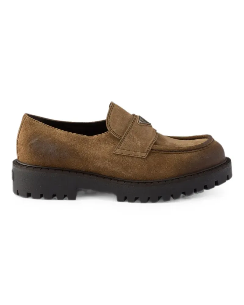 Prada aged suede loafers - Braun Braun