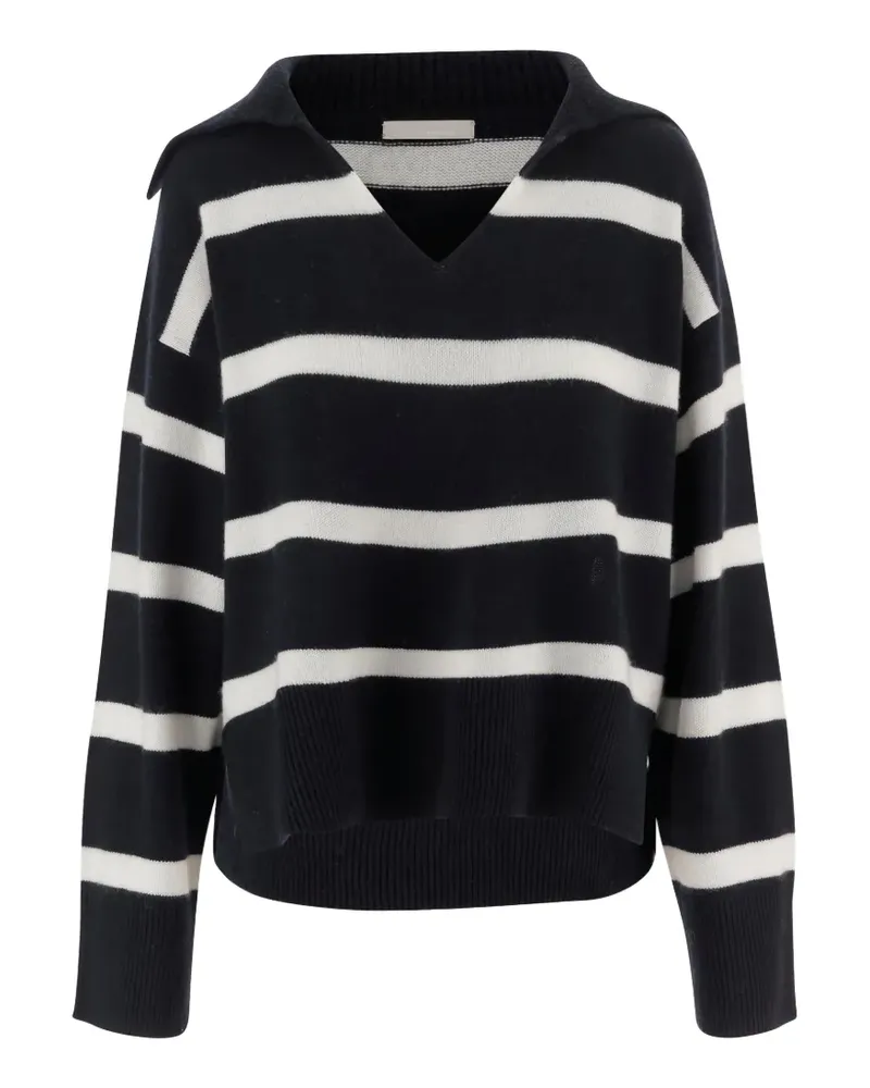 ALLUDE striped V-neck sweater - Blau Blau