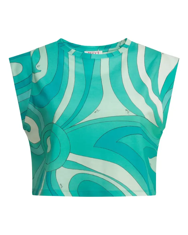 Emilio Pucci Marmo-print cropped top - Grün Grün