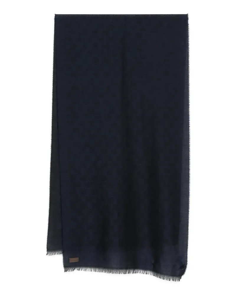 Canali Schal mit Shield-Muster - Blau Blau