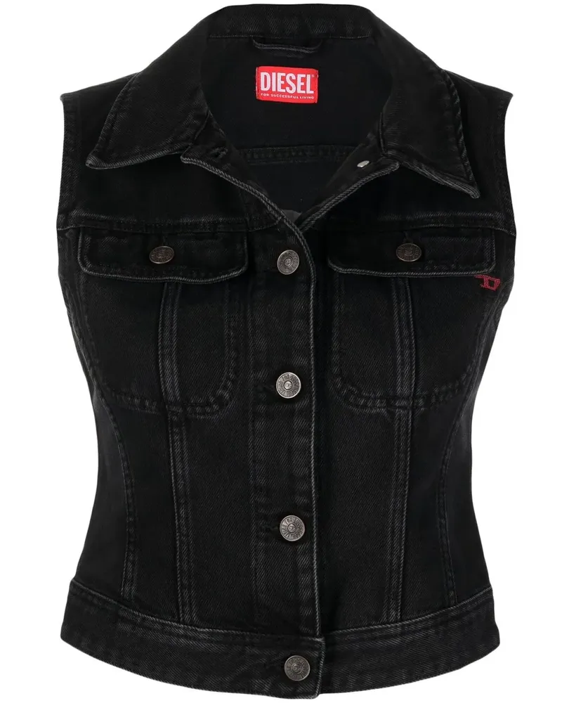 Diesel Schmale DE-SLIMMY Jeansjacke - Schwarz Schwarz