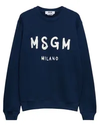 MSGM Sweatshirt mit Logo-Print Blau