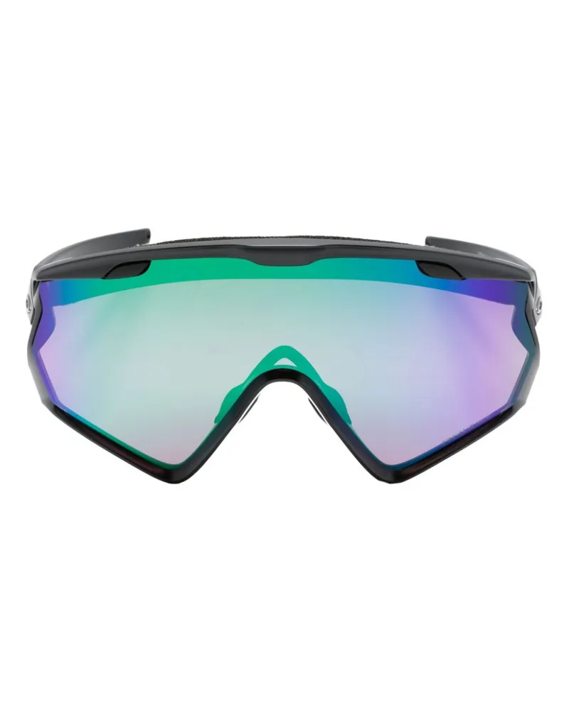 Oakley Wind Jacket 2.0 Sonnenbrille mit Shield-Gestell - Schwarz Schwarz