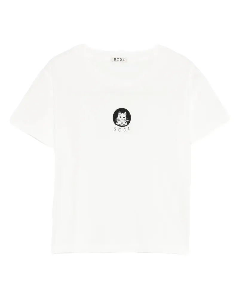 BODE round-neck cat-detail T-shirt - Weiß Weiß