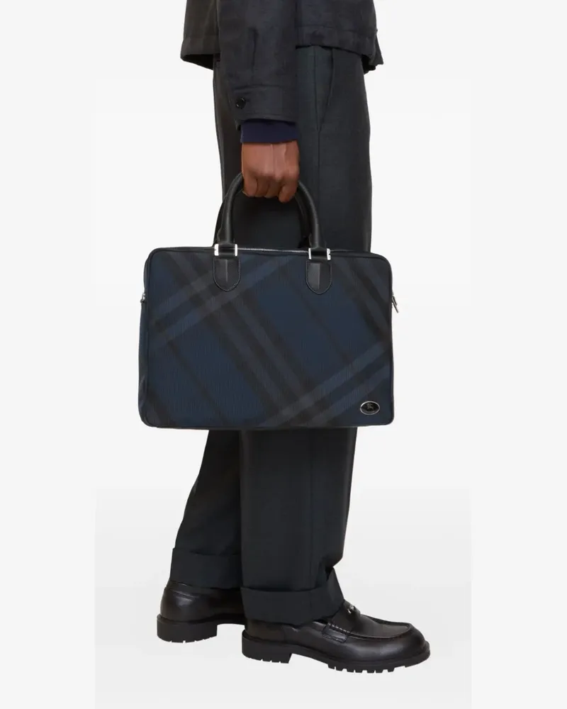 Burberry check briefcase - Blau Blau