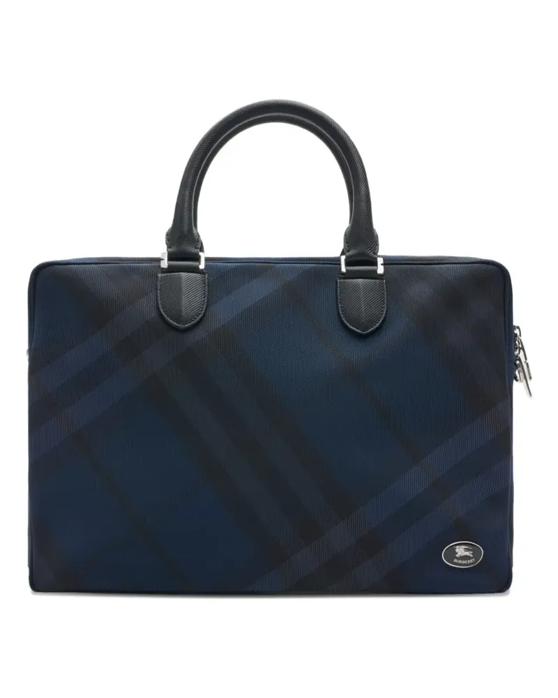 Burberry Karierte Aktentasche - Blau Blau