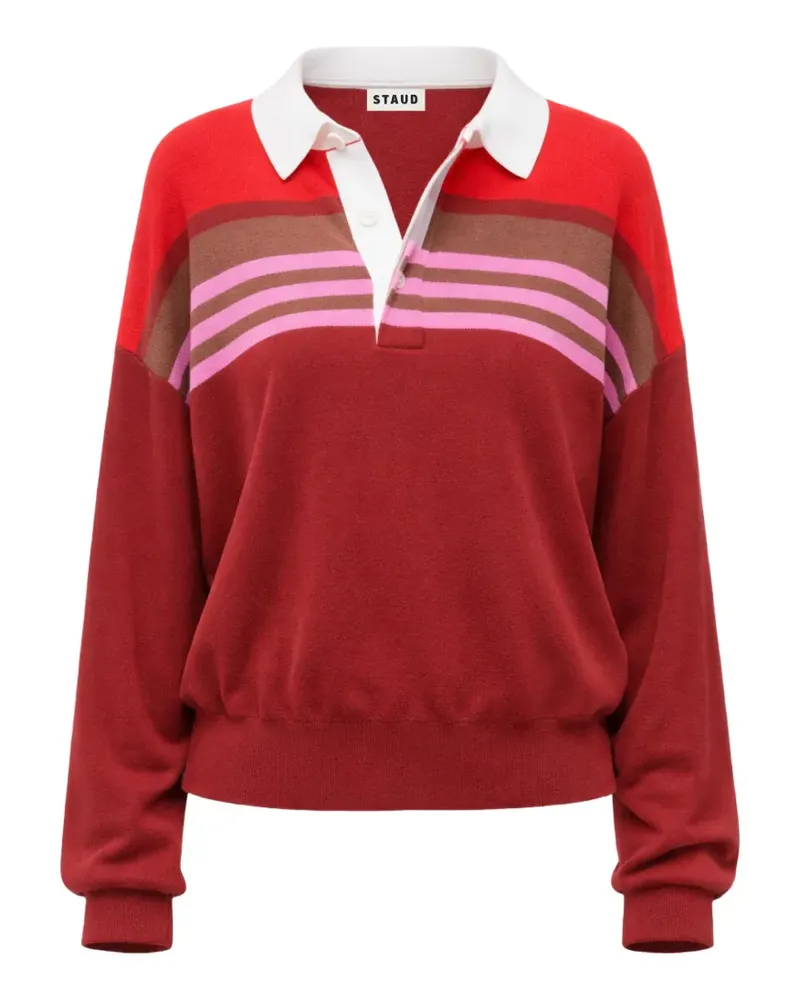 STAUD Sail striped polo shirt - Rot Rot