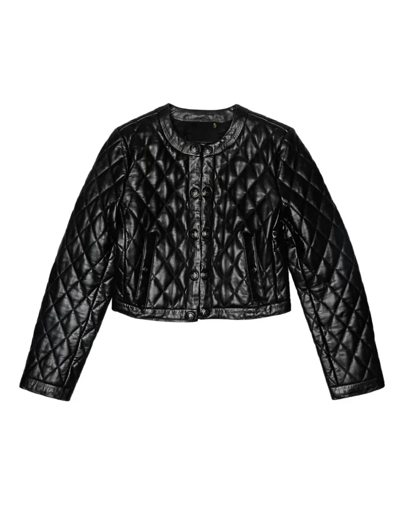 R13 quilted leather jacket - Schwarz Schwarz
