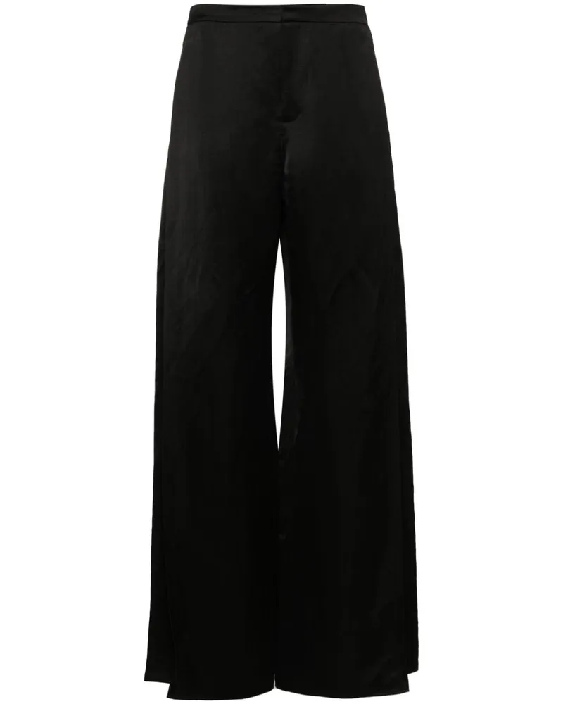 Ralph Lauren Satinhose mit weitem Bein - Schwarz Schwarz