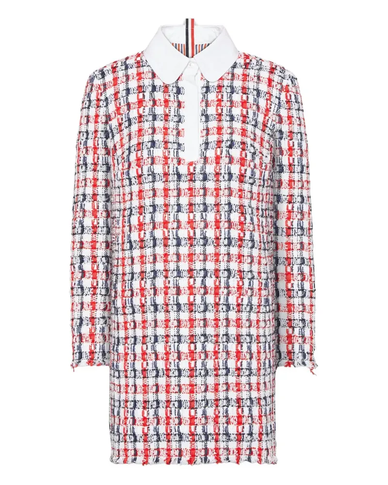 Thom Browne Kariertes Tweed-Kleid - Rot Rot