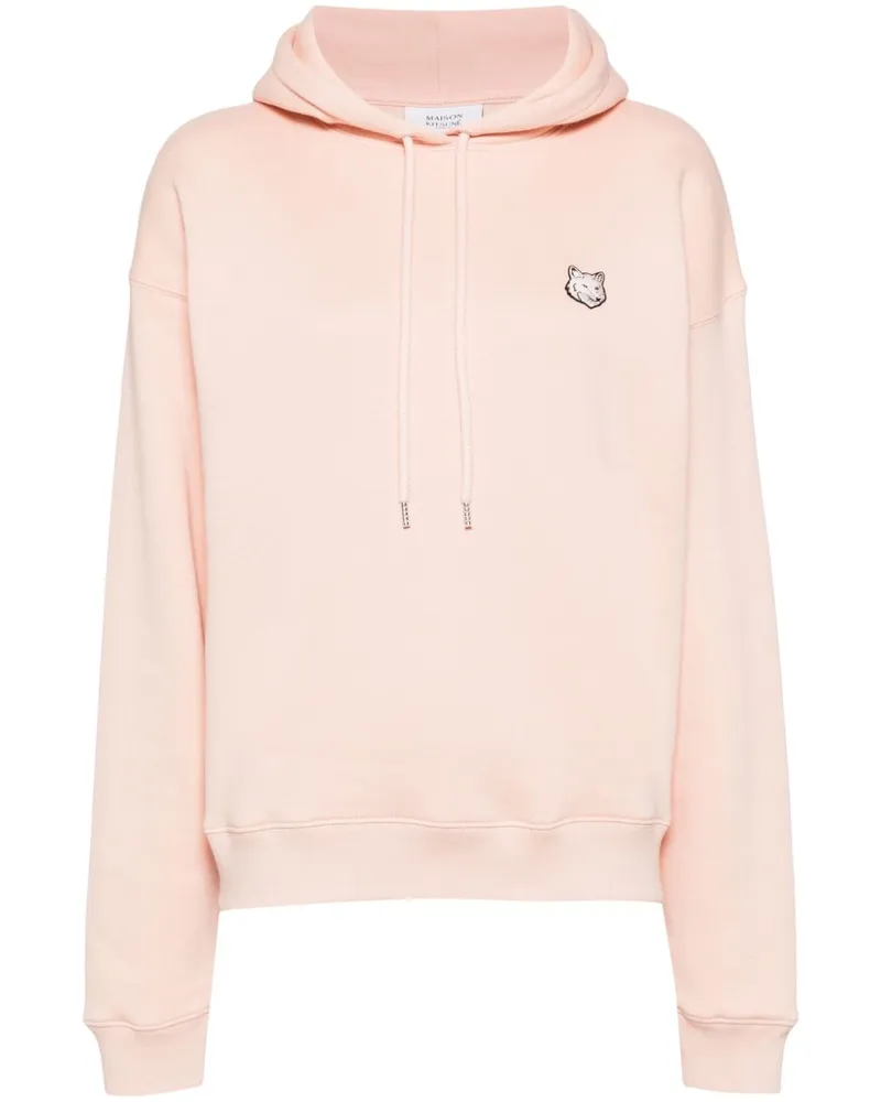 Kitsuné Hoodie mit Fuchskopf-Patch - Rosa Rosa