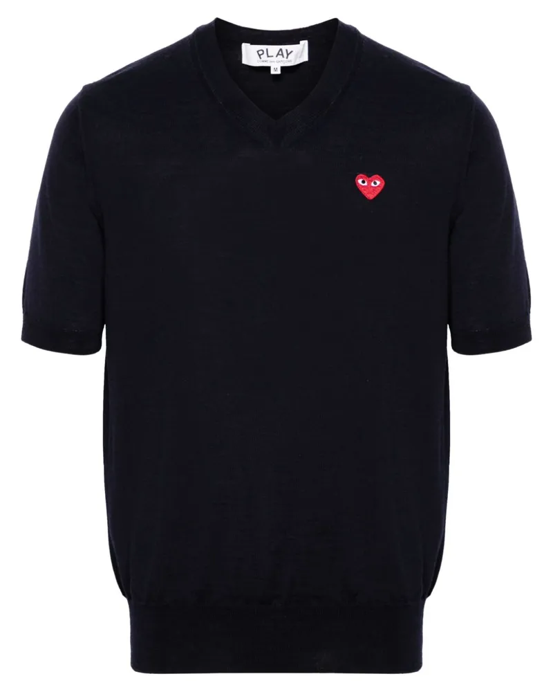 Comme des Garçons Pullover mit Herz-Patch - Blau Blau