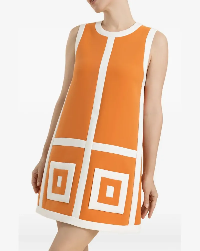 Alexis Estara geometric-pattern mini dress - Orange Orange