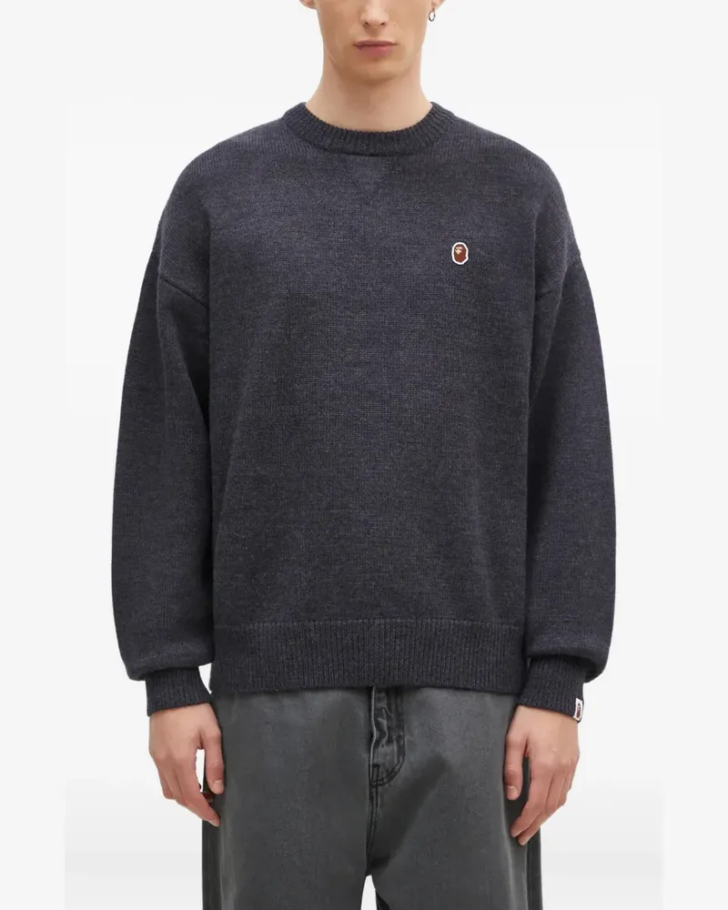 BAPE One Point Pullover mit Logo-Applikation - Grau Grau