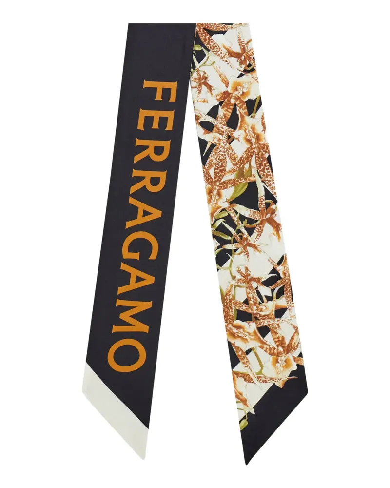 Ferragamo Gaia-print silk scarf - Schwarz Schwarz