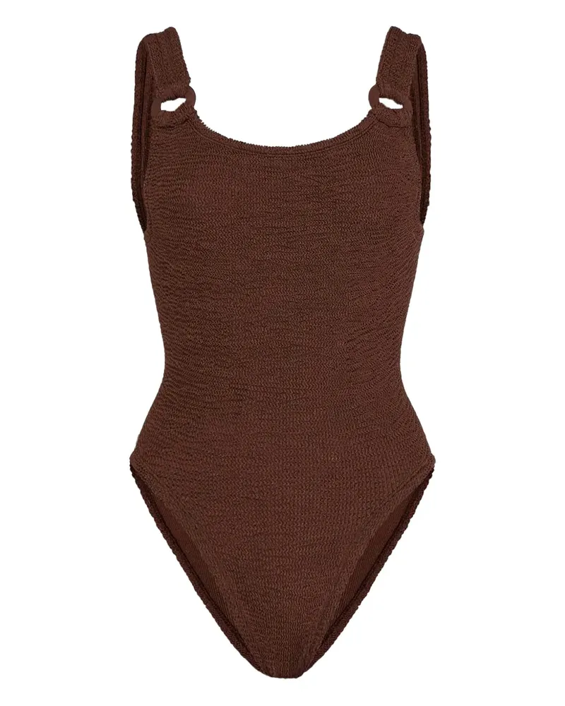 Hunza G Domino Badeanzug mit Creole - Braun Braun