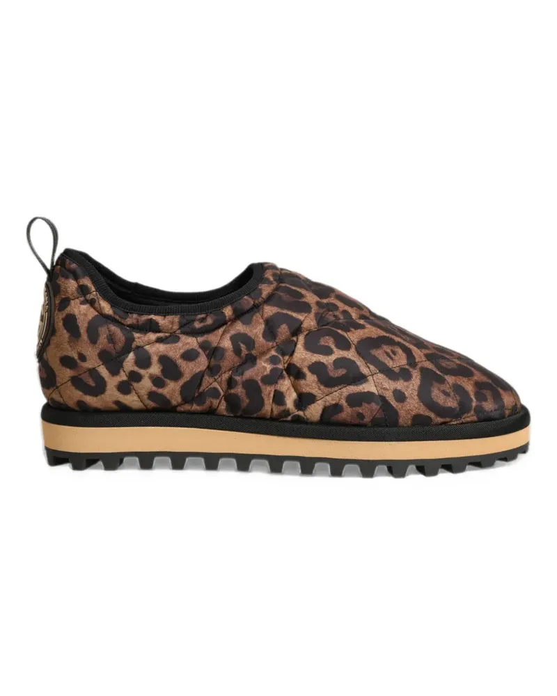 Dolce & Gabbana Gesteppte Sneakers mit Leopardenprint - Braun Braun