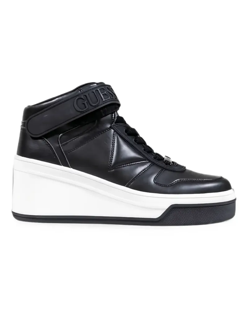 Guess touch-strap wedge sneakers - Schwarz Schwarz