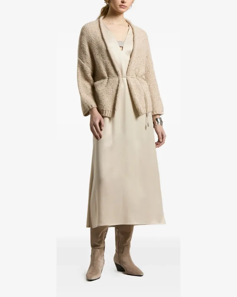 Peserico V-neck midi dress - Nude Nude