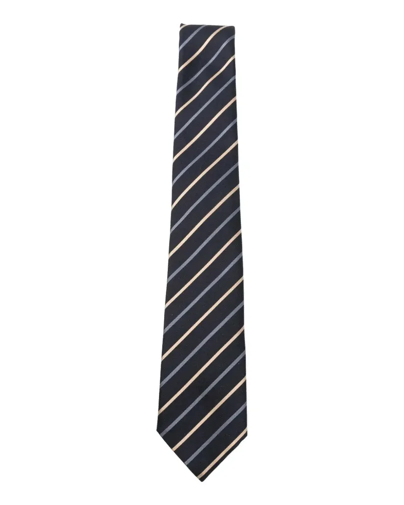Emporio Armani striped-pattern tie - Blau Blau