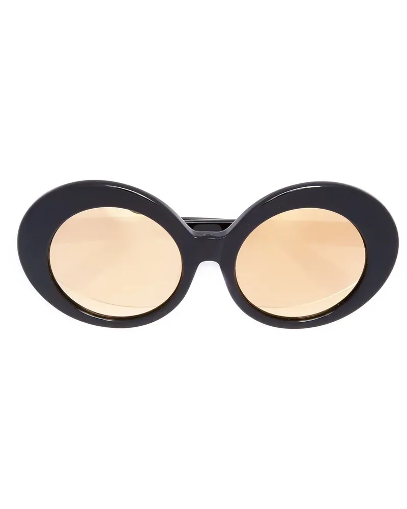 Linda Farrow Sonnenbrille mit ovalem Gestell - Schwarz Schwarz