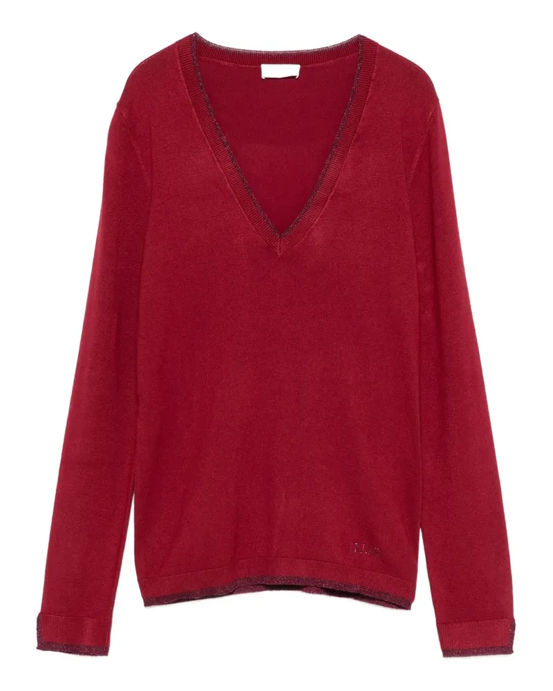 Liu Jo Pullover mit V-Ausschnitt - Rot Rot