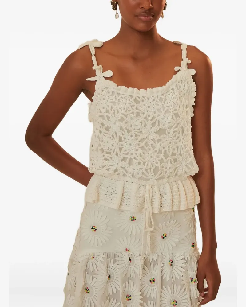 FARM Rio Gehäkeltes Oberteil - Weiß Weiß