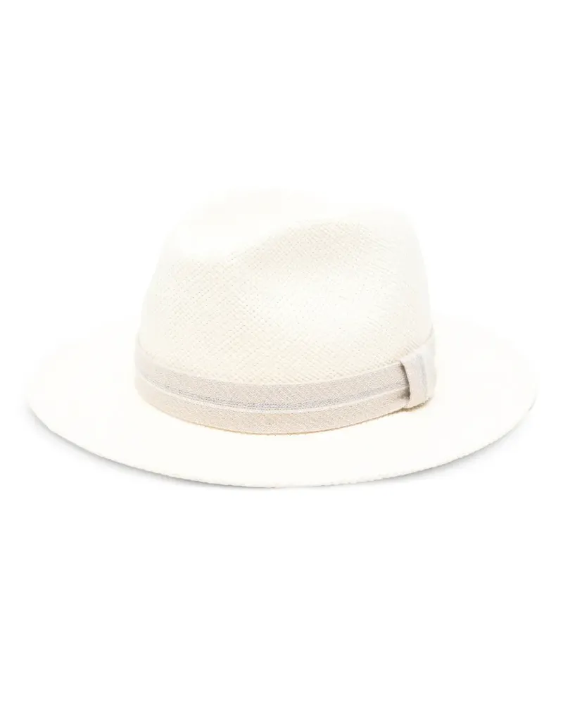 Eleventy Hut mit Schleifenbesatz - Weiß Weiß