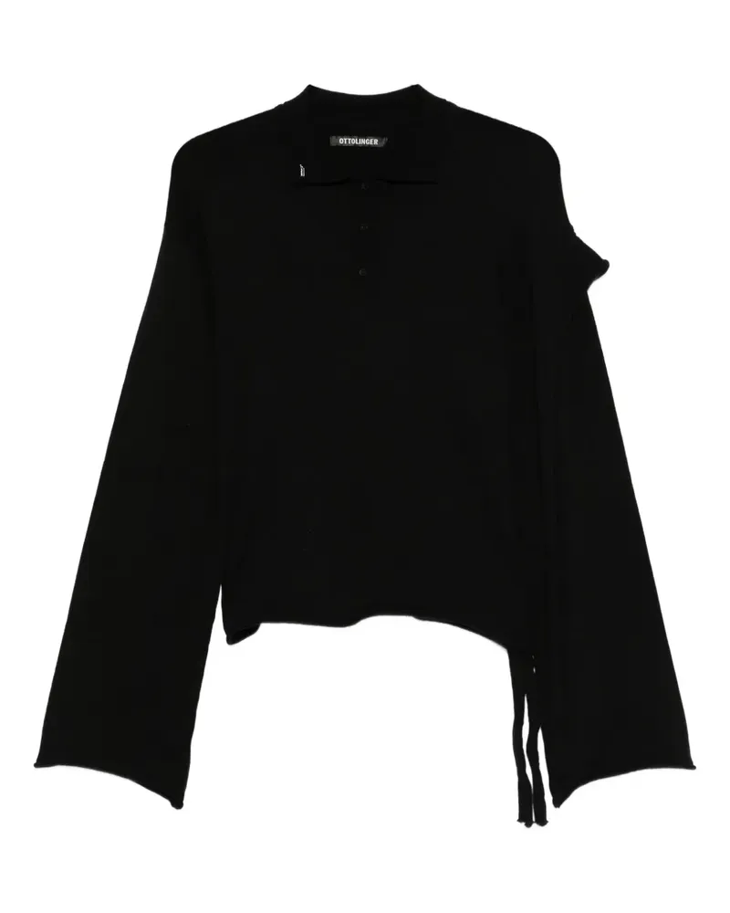 OTTOLINGER Asymmetrischer Strick mit Knopfverschluss - Schwarz Schwarz