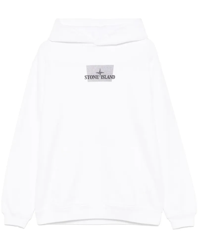 Stone Island Hoodie mit Logo-Print - Weiß Weiß