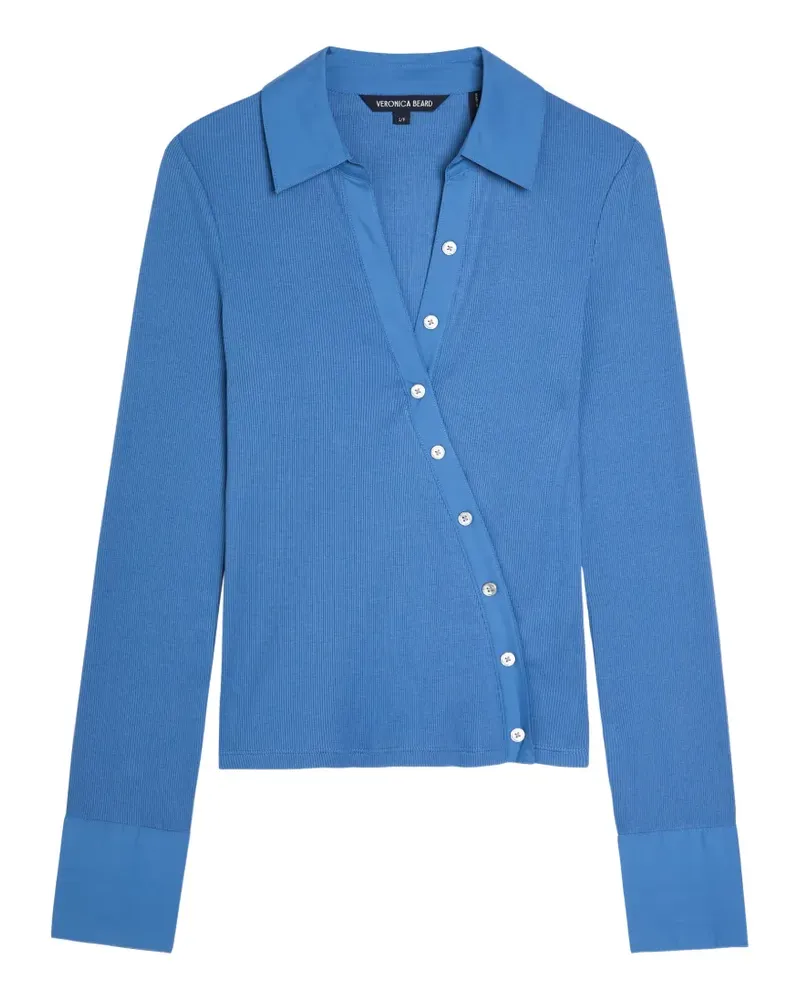 Veronica Beard Geripptes Top mit Knöpfen - Blau Blau