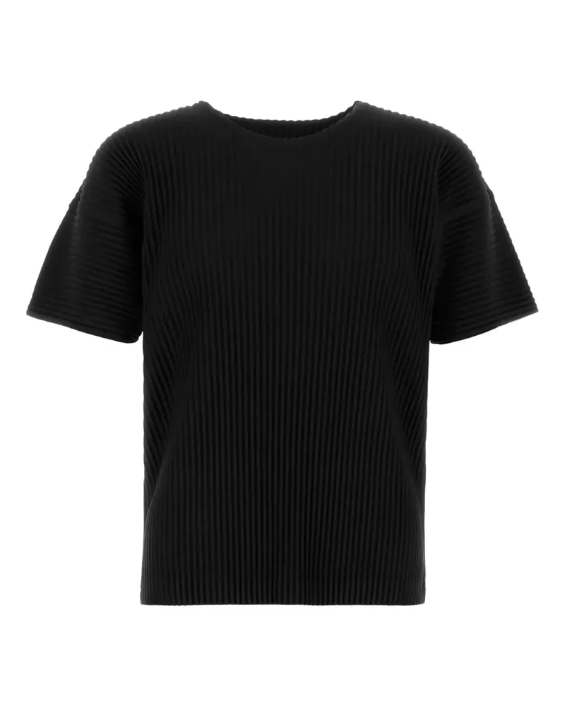 Issey Miyake Plissiertes T-Shirt - Schwarz Schwarz