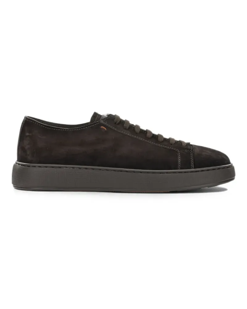 Santoni suede lace-up sneakers - Braun Braun