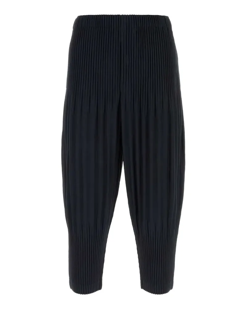 Issey Miyake pleated cropped trousers - Schwarz Schwarz