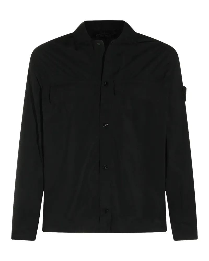 Stone Island Hemd mit Logo-Patch - Schwarz Schwarz