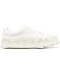 Jil Sander Sneakers mit geriffelter Sohle Weiß