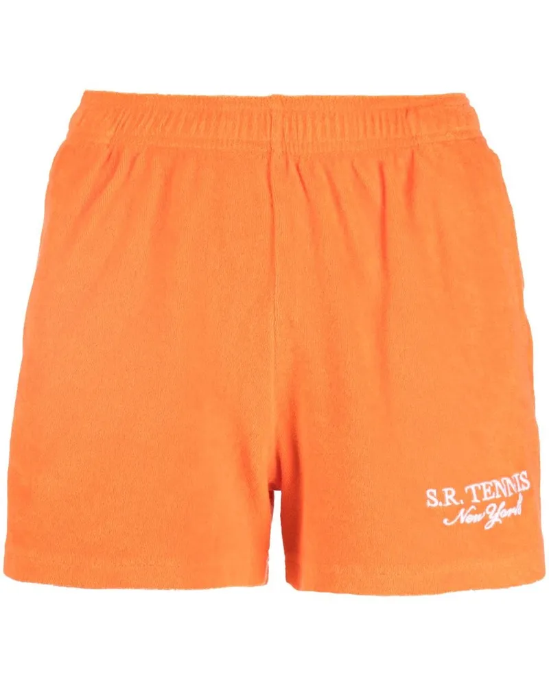 SPORTY & RICH Shorts mit Logo-Stickerei Orange