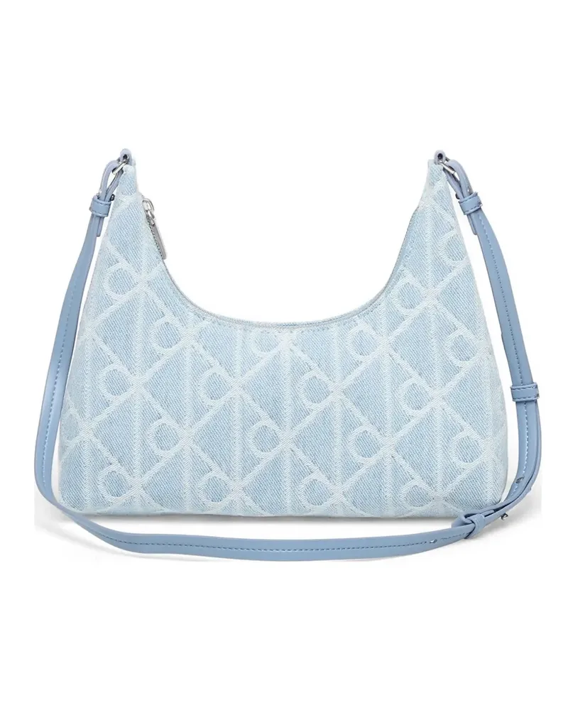 Calvin Klein monogram-pattern shoulder bag - Blau Blau