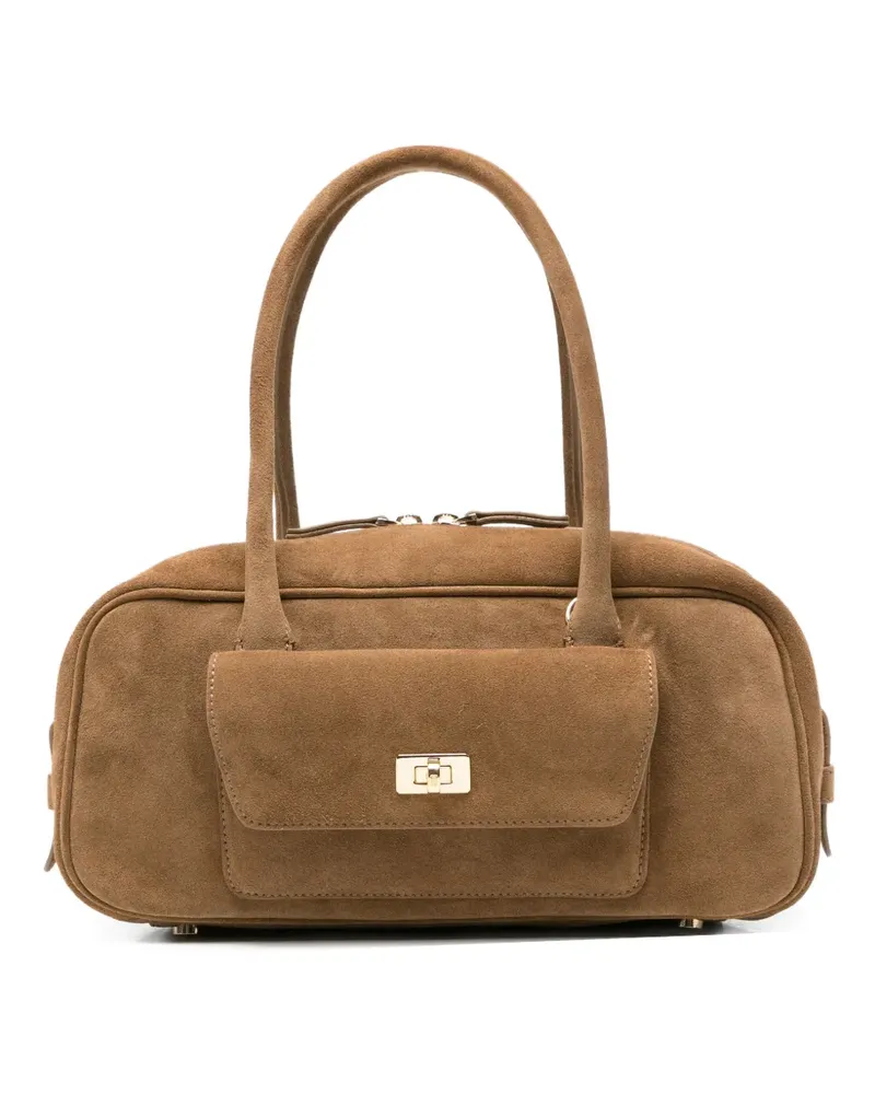 Sandro Schultertasche mit Reißverschluss - Nude Nude