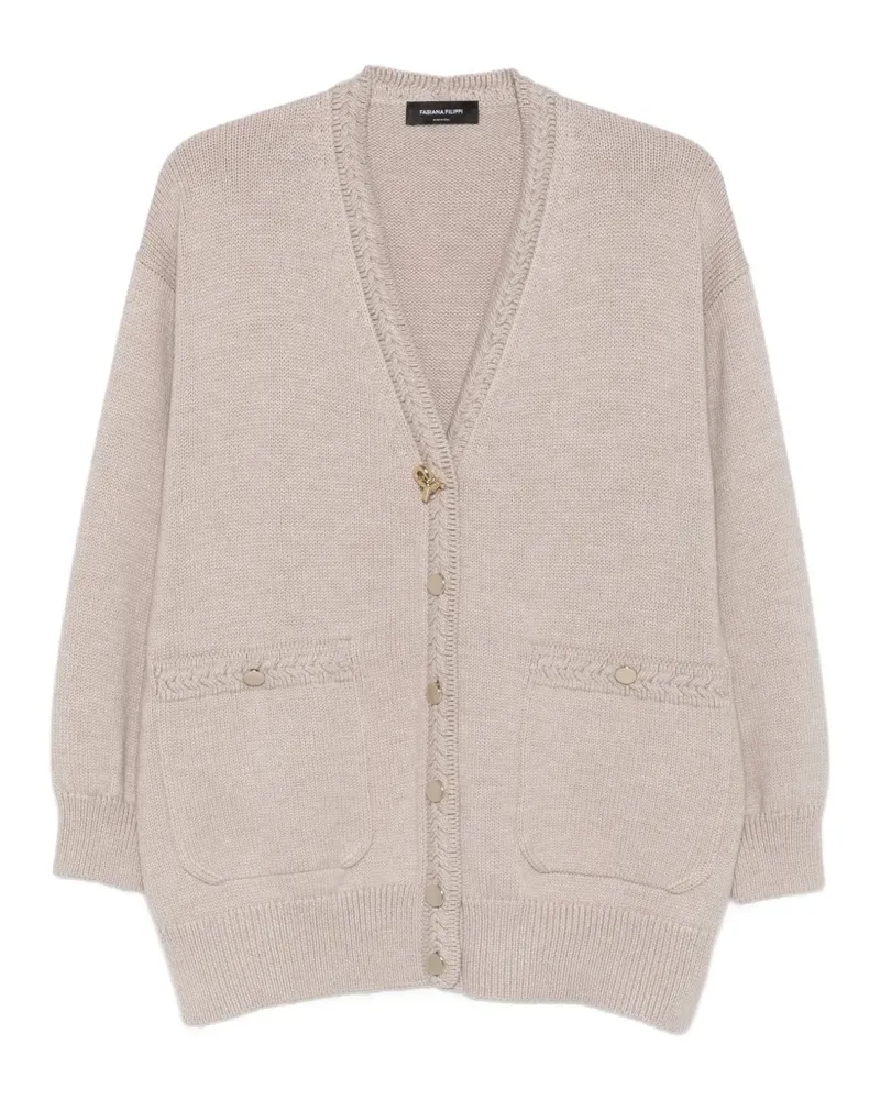 Fabiana Filippi V-neck wool cardigan - Nude Nude