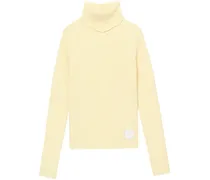 Gerippter Rollkragenpullover - Gelb