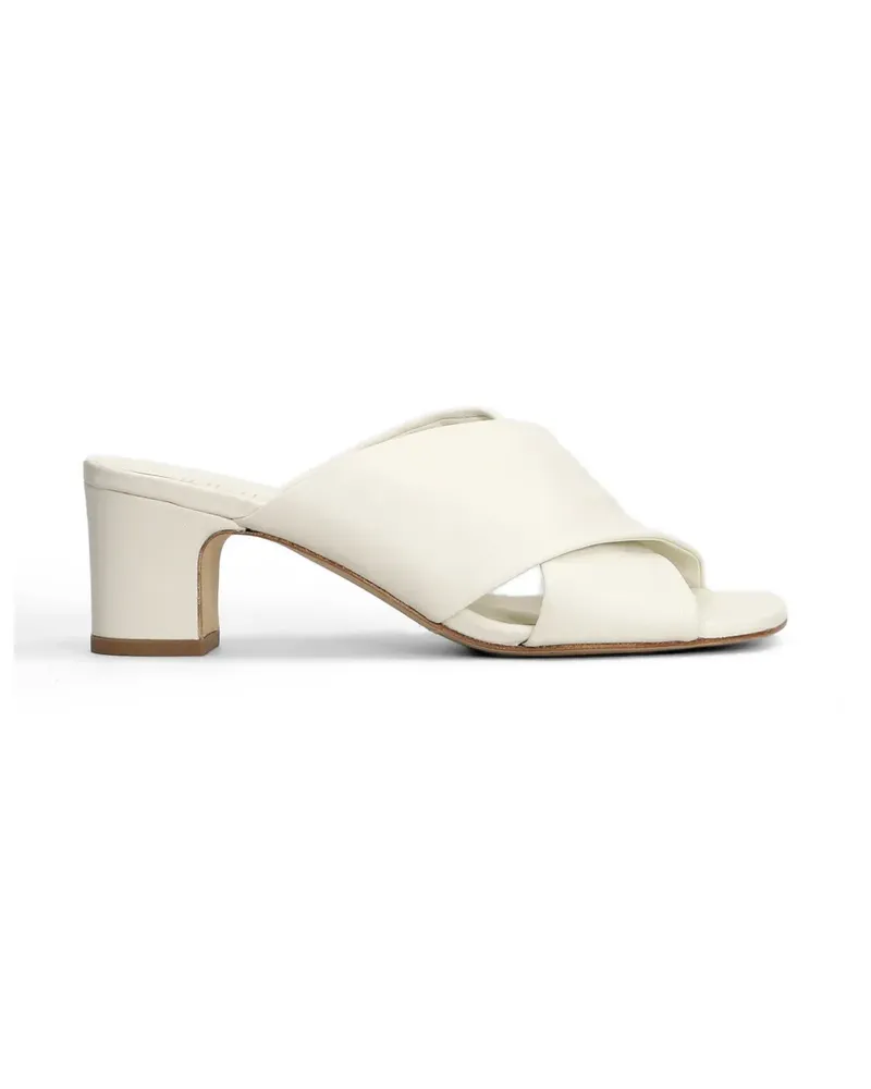 Julie Dee criss-cross leather mules - Nude Nude