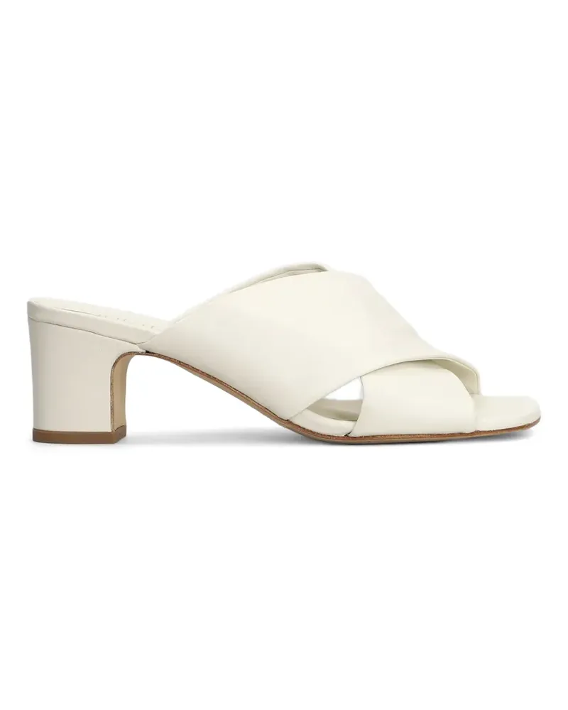 Julie Dee criss-cross leather mules - Nude Nude