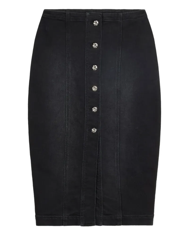 Blumarine Jeansrock mit Logo-Print - Schwarz Schwarz