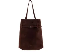 Tote du Jour Tote Bag aus Wildleder mit Schnallenverschluss - Braun